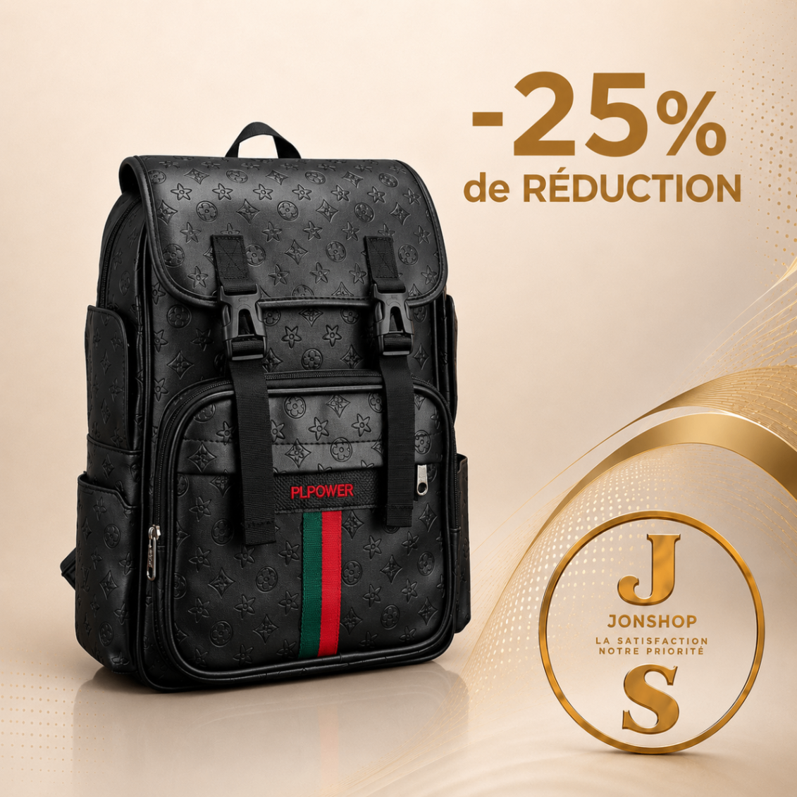 Sac à dos Monogramme Noir — en vente au Sénégal chez JON Express Shop