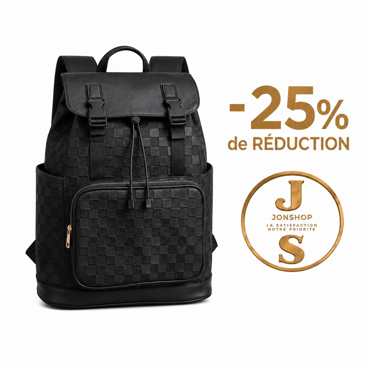 Sac à dos Damier Noir — en vente au Sénégal chez JON Express Shop