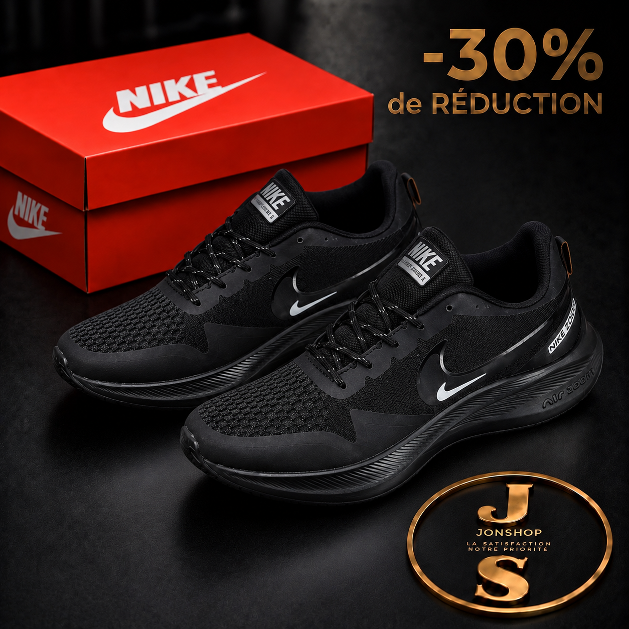 Chaussure Nike Sport – Noir & Gris — en vente au Sénégal chez JON Express Shop